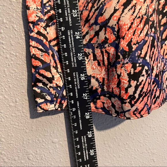 Calvin Klein Dress Womens Size Large Diamond Trimmed Pink Blue Faux Wrap Skirt - Picture 5 of 7